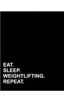 Eat Sleep Weightlifting Repeat: Blank Guitar Tab Paper, Guitar Tab Paper - 6 string guitar TAB clef - Music Sheet Blank / Music Sheet Music