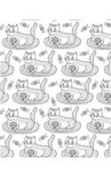 Journal Notebook Cute Cat Pattern 2