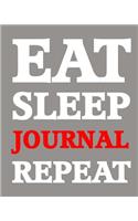 Bullet Dot Grid Journal - Eat Sleep Journal Repeat (Grey-Red): 150 page 8" x 10" Dot Grid Journal: Blank Diary, Dot Grid Bullet Planner(6 Eat Sleep Journal Repeat Journals)