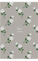 Rose Notes: 6"x9" Unruled Blank Notebook Watercolor Texture Design Botanic Garden Flower Pattern Cover. Matte Softcover Note Book Journal