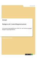 Budgets als Controllinginstrument: Systematisierungsmöglichkeiten, Ziele, Vor- und Nachteile gängiger Budgetierungsmöglichkeiten