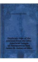 Duplicate Copy of the Souvenir from the Afro-American League of Tennessee to Hon. James M. Ashley of Ohio