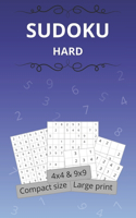 Sudoku Hard: A Book With More Than 150 Sudoku Puzzles from Medium Hard to Hard for Teens, Adults, and Seniors Maily has 4x4 and 9x9 sudoku puzzles. Contains rule