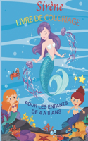 Sirène livre de coloriage pour les enfants de 4 à 8 ans