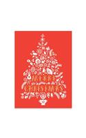 Festive Folk Tree Embellished Holiday Notecards