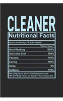 Cleaner Nutritional Facts: 6x9 college ruled notebook, 120 Pages, Composition Book and Journal, funny gift for your favorite Cleaner