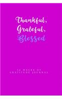 Thankful Grateful Blessed 52 Weeks Of Gratitude Journal: Daily Notebook For Women To Write Things They Are Grateful For With Prompts and Inspirational Quotes (pink)