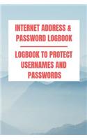 Internet Address & Password Logbook