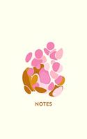 Notes: Cute Lined Journal for Writing and Reflecting with Modern Minimalistic Abstract Art Cover Design in Pink and Mustard Yellow