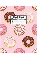Blank Sheet Music Notebook: Easy Blank Staff Manuscript Book Large 8.5 X 11 Inches Musician Paper Wide 12 Staves Per Page for Piano, Flute, Violin, Guitar, Trumpet, Drums, Cell