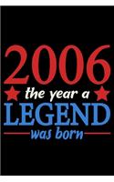 2006 The Year A Legend Was Born: Blank Lined Journal, Beautiful, Happy 14th Birthday Notebook, Diary, Logbook, Perfect Gift For 14 Year Old Boys And Girls
