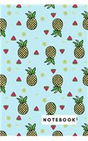 Notebook: FRUIT COLLECTION: PINEAPPLE NOTEBOOK: This 122 pages 6" x 9" wide ruled lines paperback yellow journal features cute pineapple art cover. Great idea