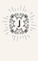 J: 110 College-Ruled Pages - Monogram Journal and Notebook with a Light Background and Classic Line Design - Personalized Initial Letter Journal - Mono