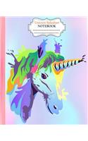 Unicorn Splashart Notebook: : Colorful Unicorn Splash Art Notebook Wide Ruled 7.5 x 9.25 in, 100 pages book, glossy cover for young artist, student, boys, girls, teacher and Un