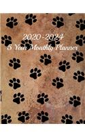 2020-2024 5 Year Monthly Planner: 8.5 X 11 Dog Lovers 5 Year Monthly agenda planner