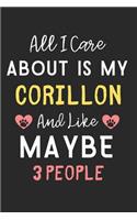 All I care about is my Corillon and like maybe 3 people: Lined Journal, 120 Pages, 6 x 9, Funny Corillon Dog Gift Idea, Black Matte Finish (All I care about is my Corillon and like maybe 3 people Journal)