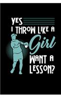 Softball Notebook Yes I Throw Like A Girl Want A Lesson?