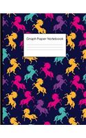 Graph Paper Notebook: Unicorns Pattern Quad Ruled 5 X 5 (.20