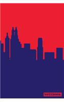 Notebook: Chicago Lake Michigan Illinois Cityscape Diary Journal (Blue & Red)