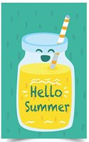 Hello Summer: Hello Summer and refreshing juice on white cover and Dot Graph Line Sketch Blank pages, Extra large (8.5 x 11) inches, 120 pages, White paper, Sketc