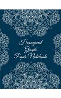 Hexagonal Graph Paper Notebook: Mandala Art Design, 1/4 Inch Hexagons Graph Paper Notebooks 8.5" X 11" for Designing, Game Boards Paper, Math Activities and Coloring Patterns
