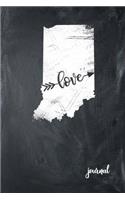 Love Journal: State of Indiana Gypsy Arrow Love Blank Diary 120 Paged College Lined 6x9 RV Travel Journal