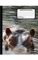 Hippopotamus Composition Notebook 200 Dot Grid Pages 9 3/4