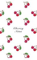 Cherry Notes: 6"x9" Unruled Blank Notebook Watercolor Texture Design Tropical Organic Fruit Pattern Cover. Matte Softcover Note Book Journal