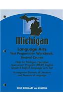 Michigan Language Arts Test Preparation Workbook, Second Course: Help for Michigan Education Assessment Program (MEAP) English Grade 8 English Languag