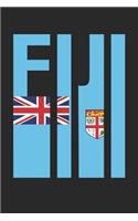 Vintage Fiji Notebook - Retro Fiji Planner - Fijian Flag Diary - Fiji Travel Journal: Medium College-Ruled Journey Diary, 110 page, Lined, 6x9 (15.2 x 22.9 cm)