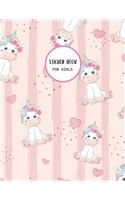 Sticker Book for Girls: Unicorn Blank Sticker Book for Kids 8.5x11 Large Size 100 Pages