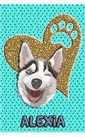 Husky Life Alexia: College Ruled Composition Book Diary Lined Journal Blue