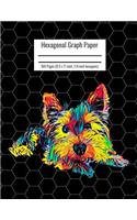 Hexagonal Graph Paper: Organic Chemistry & Biochemistry Notebook, Vibrant Yorkshire Terrier Dog Cover, 160 Pages (8.5 x 11 inch, 1/4 inch hexagons)