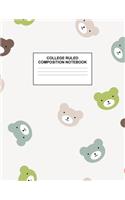 College Ruled Composition Notebook: Cute Blank Lined Journal to Write In with White Paper Rule Pages for School Subject and Writing Pad: Design Code A4 3565