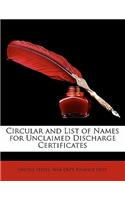 Circular and List of Names for Unclaimed Discharge Certificates