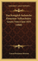 Koniglich Sachsische Elementar-Volksschulen- Gesetz Vom 6 Juni 1835 (1840)