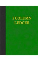 5 Column Ledger: 100 Pages