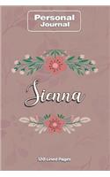 Sienna Notebook Journal Personal Diary Personalized Name 120 pages Lined (6x9 inches) (15x23cm)