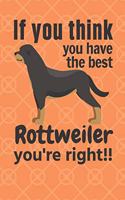 If you think you have the best Rottweiler you're right!!: For Rottweiler Dog Fans