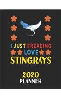 I Just Freaking Love Stingrays 2020 Planner: Weekly Monthly 2020 Planner For People Who Loves Stingrays 8.5x11 67 Pages