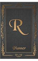 R: Letter Journal Monogram Minimalist Lined Notebook To Do List Undated Daily Planner for Personal and Business Activities with Check Boxes to Help you