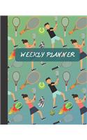 Weekly Planner: Tennis Sports Cover 8x10" 120 Pages/60 Weeks Checklist Planning Undated Organizer & Journal - Christmas Gifts(13 Weekly Planner)