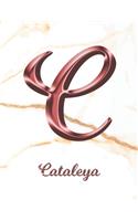 Cataleya: 1 Year Weekly Planner with Note Pages (12 Months) - White Marble Rose Gold Pink Effect Letter C - 2020 - 2021 - Week Planning - Monthly Appointment 