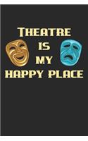 Theatre Is My Happy Place: Theater Theatre Actor Actress. Graph Paper Composition Notebook to Take Notes at Work. Grid, Squared, Quad Ruled. Bullet Point Diary, To-Do-List or 