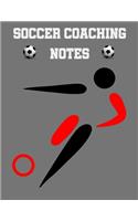 Soccer Coaching Notes: For soccer coaches to use to plan games - Includes a pitch diagram to sketch out strategies and room for coaching notes.