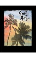 Saint Martin: Caribbean Christmas Notebook With Lined Wide Ruled Paper For Taking Notes. Stylish Tropical Travel Journal Diary 8.5 x 11 Inch Soft Cover. For Home,