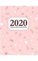 2020 Yearly and Monthly Planner: Calendar Schedule & Agenda - Jan 2020 Through Dec 2020 Organizer - Cute Pink