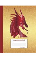 Composition Notebook Red Dragon: Wide Ruled lined Book to write in for school, take notes, for kids, students, teachers, homeschool, Chinese Firedrake Cover