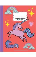 Primary Journal Grades k-2: Unicorn primary journal top half blank composition book