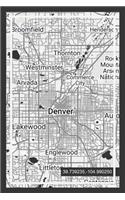 Weekly Planner: Book with Denver Colorado Map Cover Design ( USA )